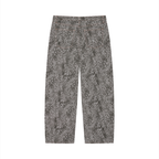 Men's Vintage Wash Leopard Wide Leg Jeans