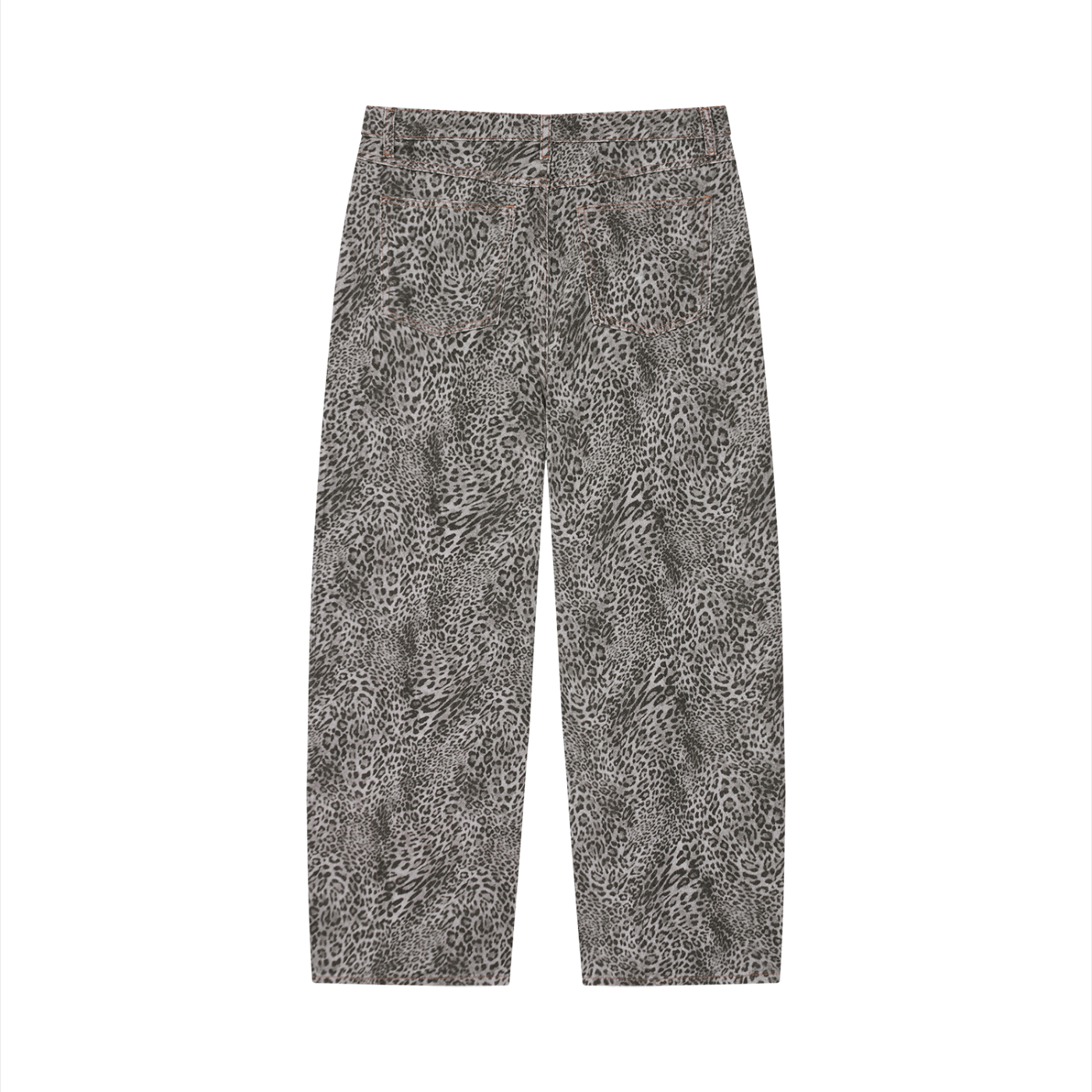 Men's Vintage Wash Leopard Wide Leg Jeans