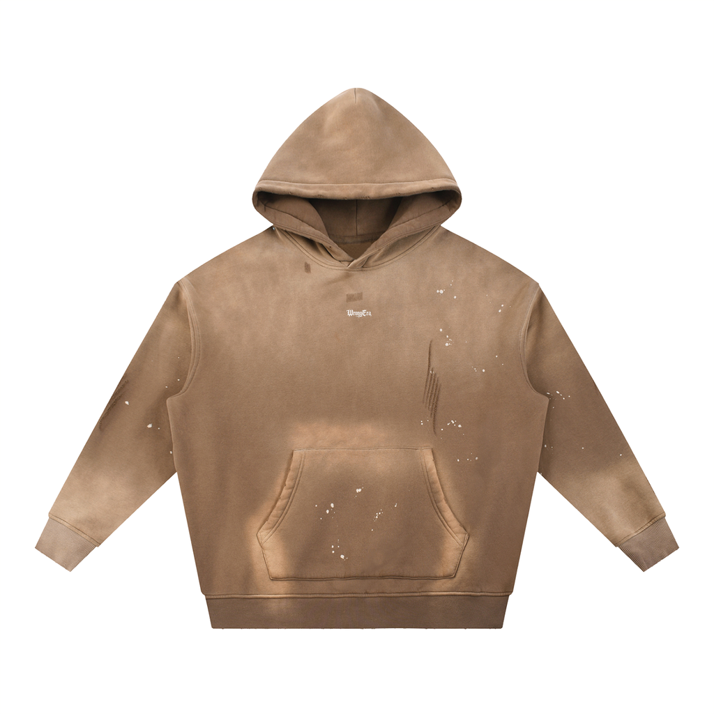 Men's Vintage Washed Frayed Fleece Hoodie