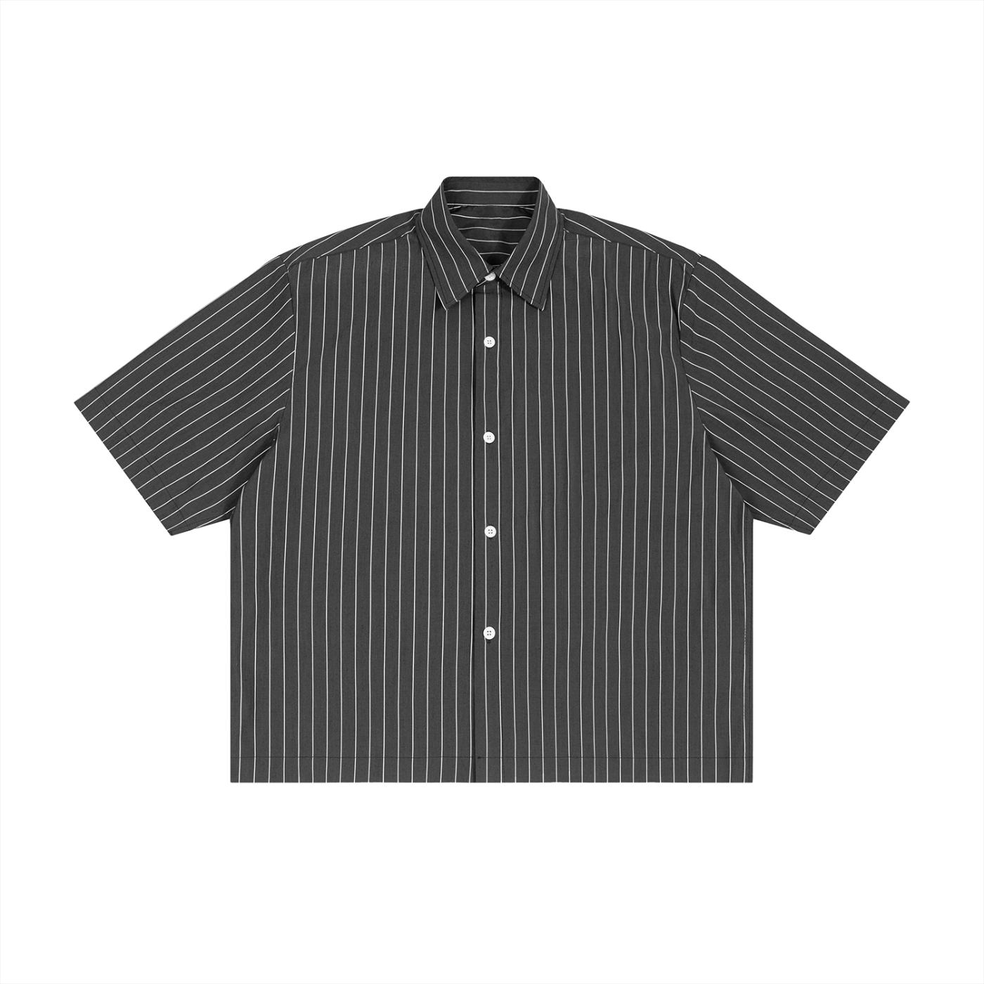 Men's Striped Boxy Button-Up Shirt