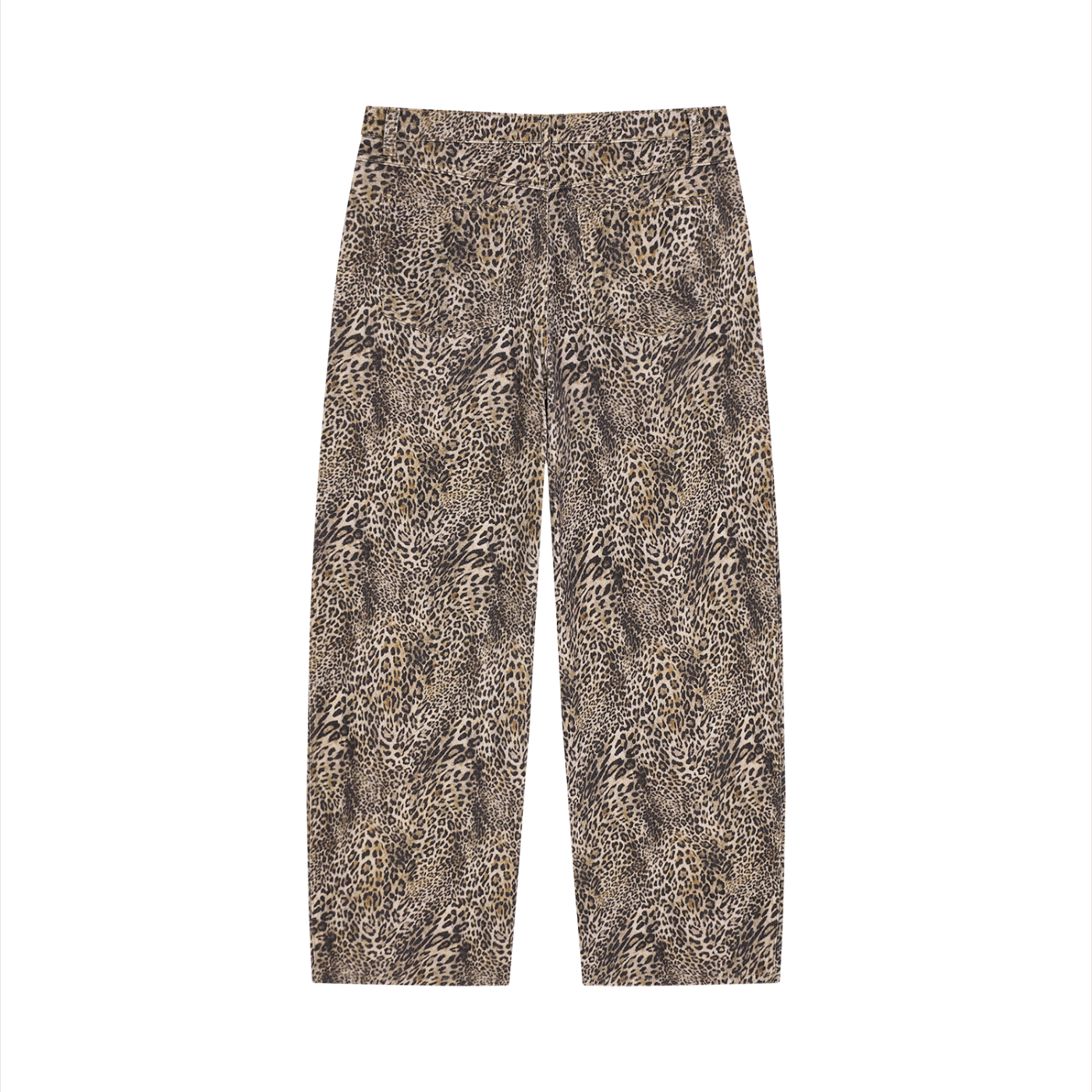 Men's Vintage Wash Leopard Wide Leg Jeans