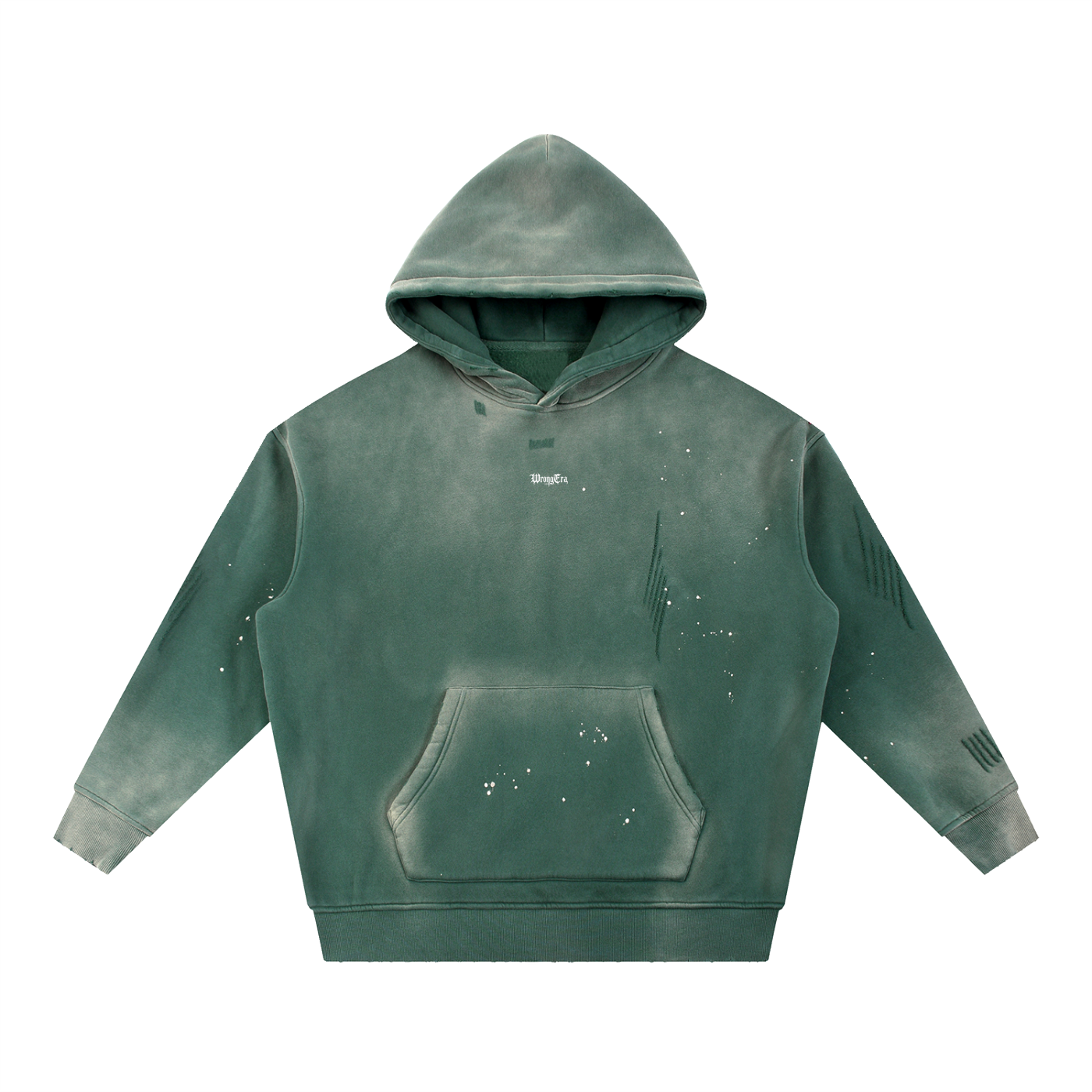 Men's Vintage Washed Frayed Fleece Hoodie