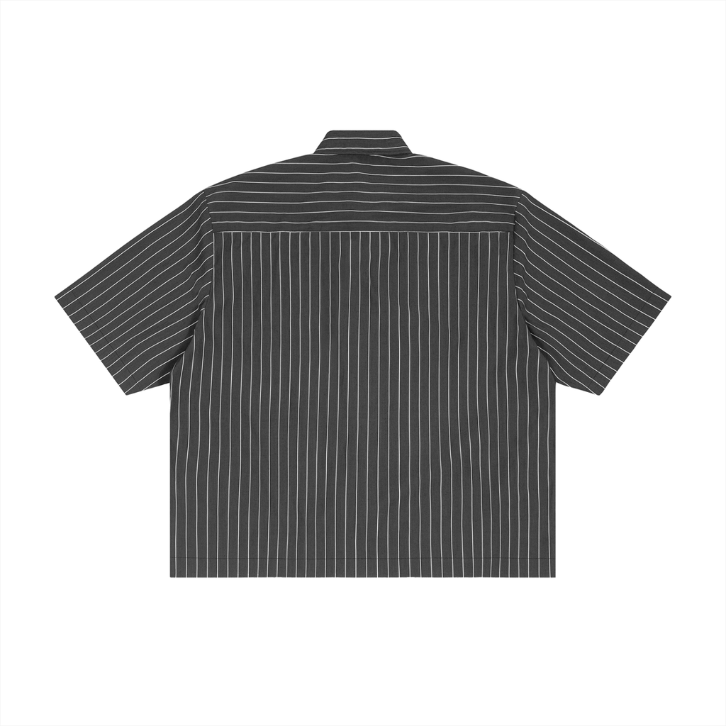 Men's Striped Boxy Button-Up Shirt