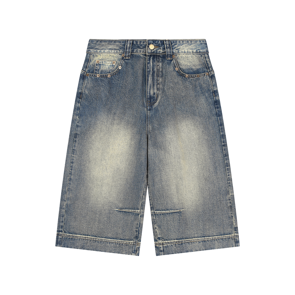 Men's Vintage Wash Baggy Denim Shorts