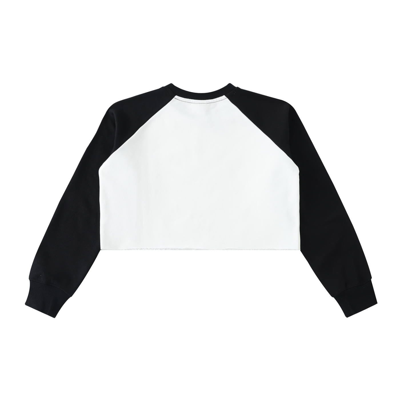 Women's Raw-Hem Color-Block Raglan Crop Sweatshirt