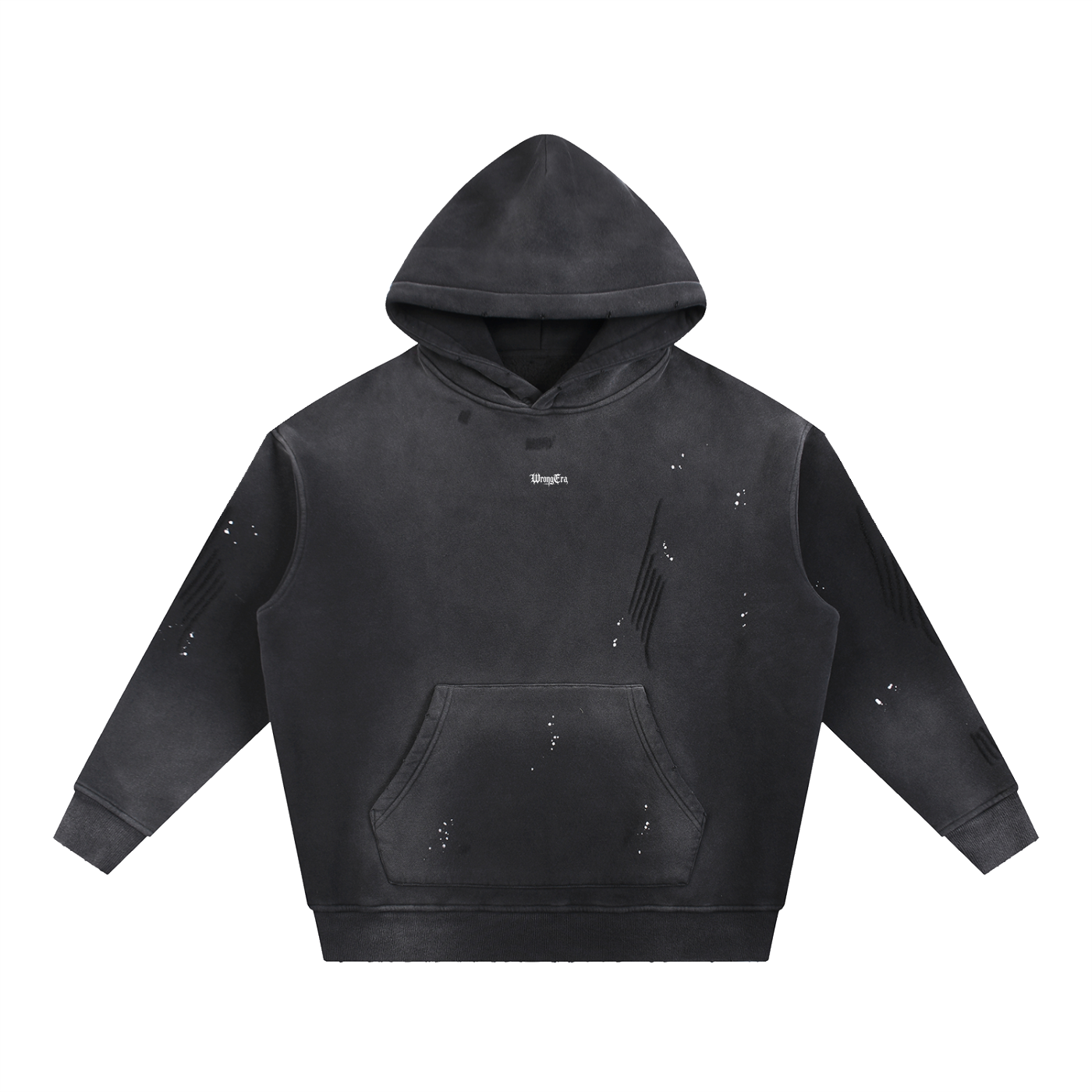Men's Vintage Washed Frayed Fleece Hoodie