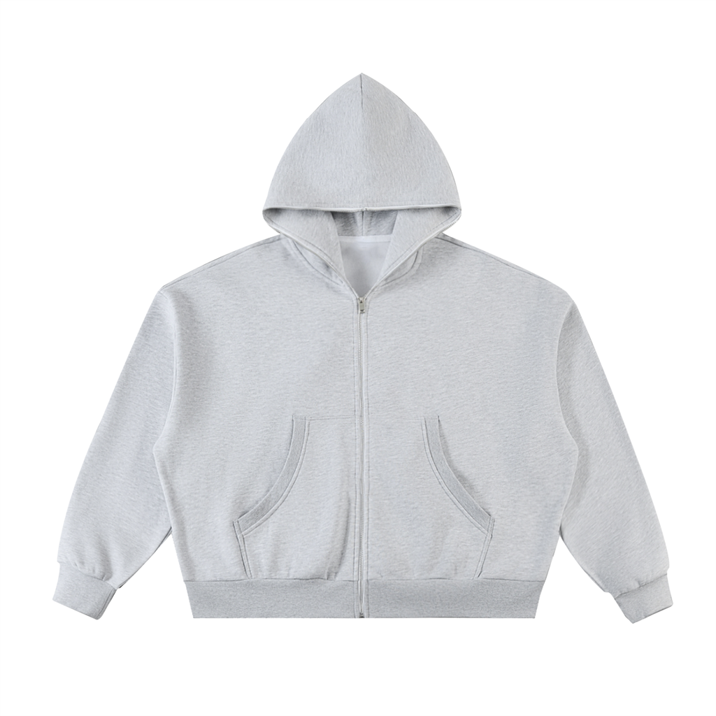 Men's Fleeced Full-Zip Boxy Hoodie