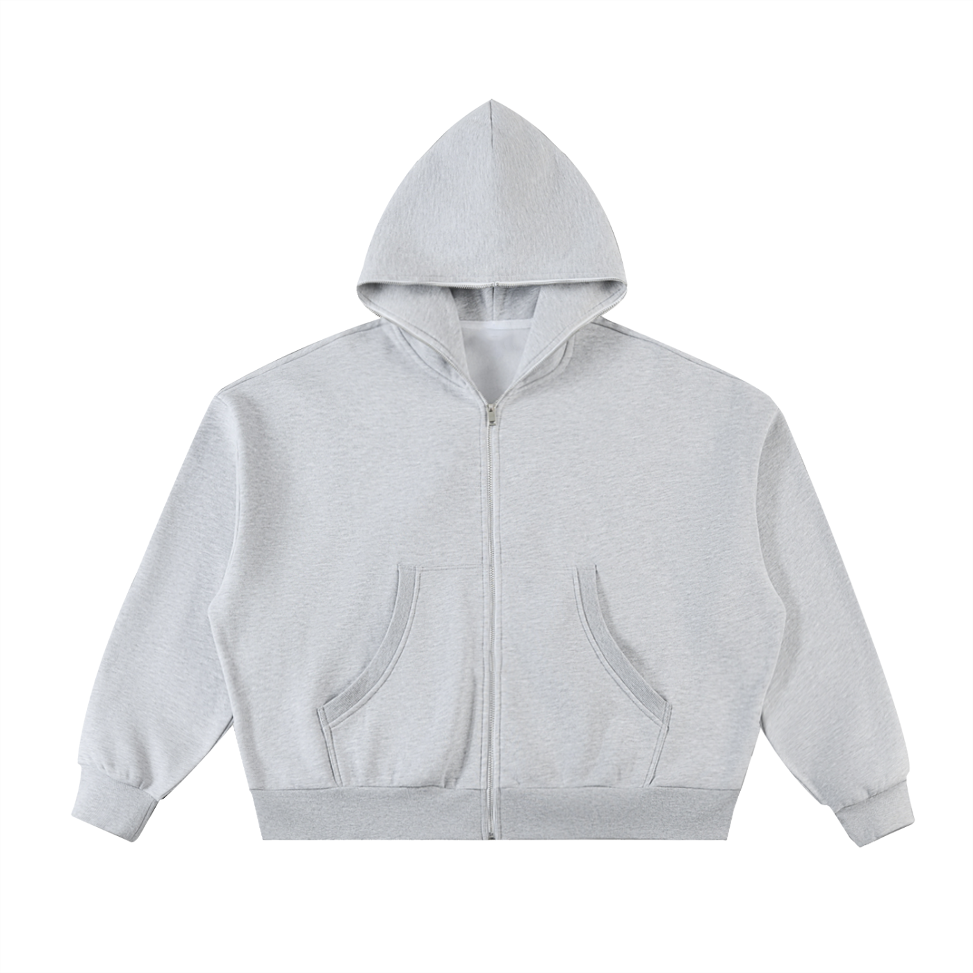 Men's Fleeced Full-Zip Boxy Hoodie