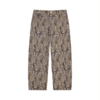 Men's Vintage Wash Leopard Wide Leg Jeans