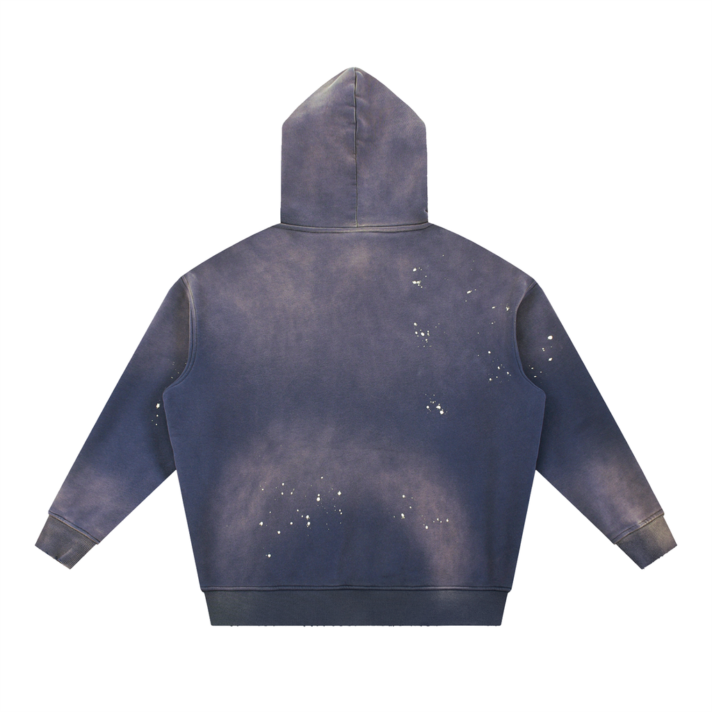 Men's Vintage Washed Frayed Fleece Hoodie